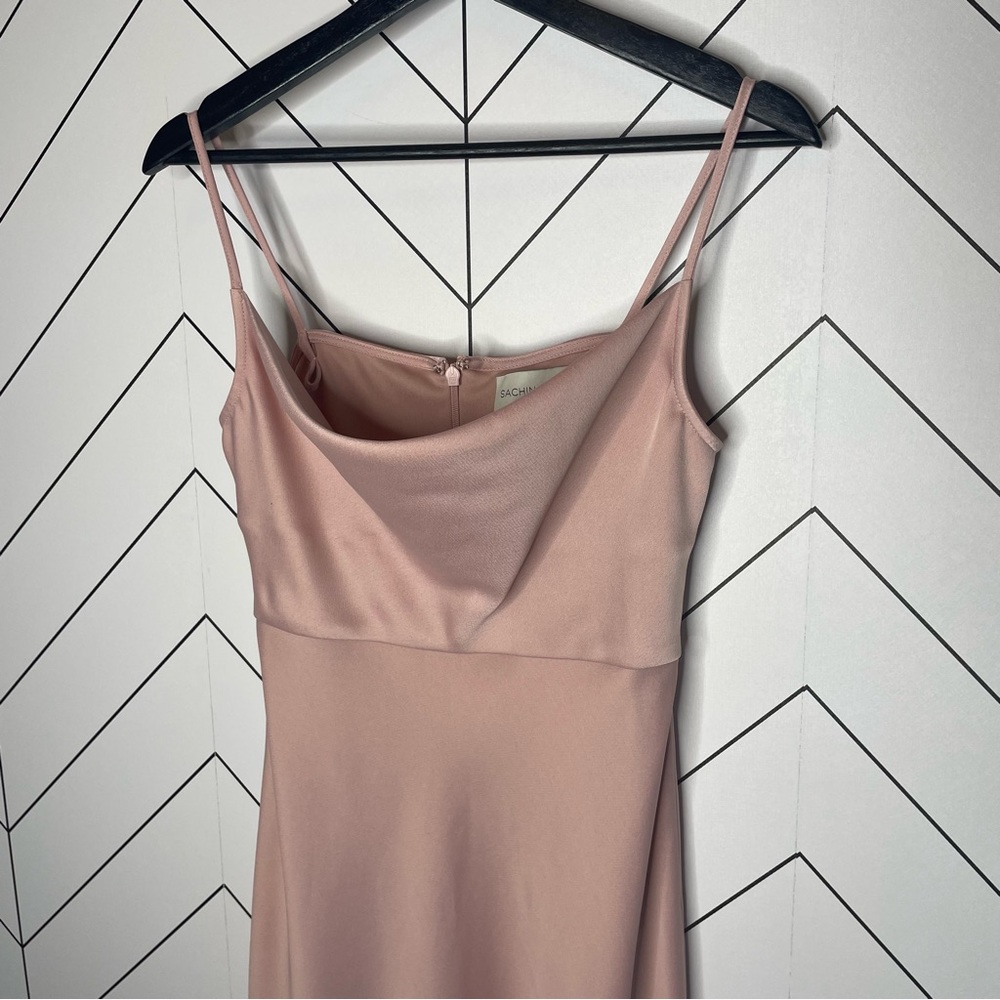 Sachin + Babi | Cali Satin Cowl Neck Midi Slip Dress Dusty Pink Size 2 - Picture 4 of 11